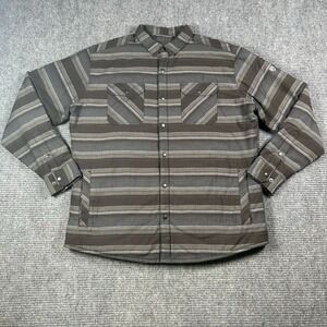 Kuhl Men's XL Joyrydr Shirt Jacket Snap‎ Button Fleece Lining Striped Pattern
